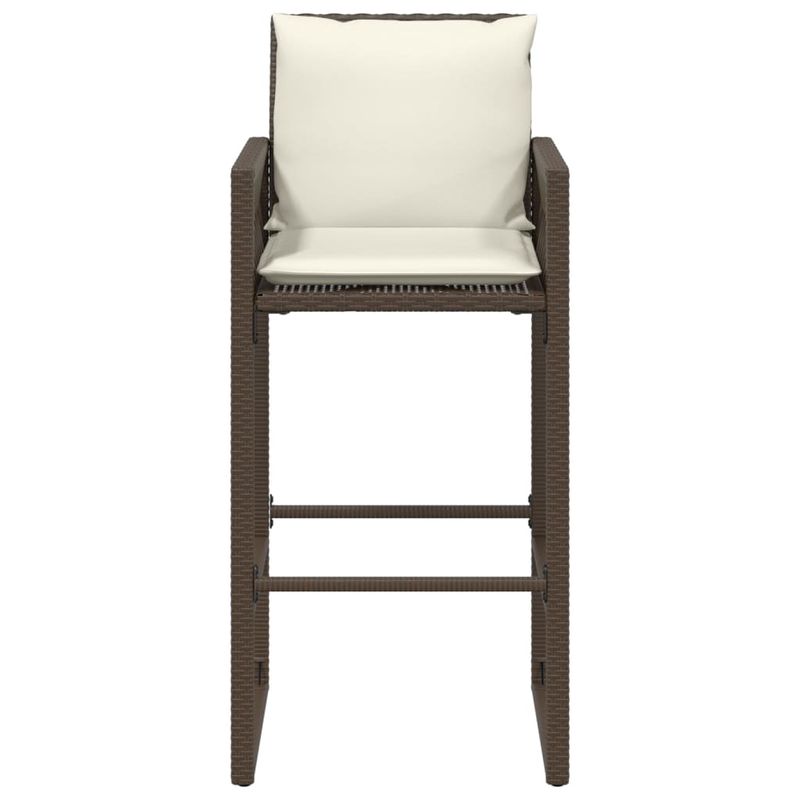 Casa si Gradina - Gradina si terasa - Mobilier exterior - Scaune si sezlonguri gradina - Scaune de bar cu perne, 2 buc., maro, poliratan - Infinity.ro