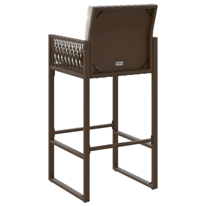 Casa si Gradina - Gradina si terasa - Mobilier exterior - Scaune si sezlonguri gradina - Scaune de bar cu perne, 2 buc., maro, poliratan - Infinity.ro