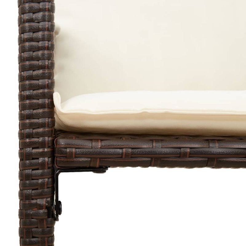 Casa si Gradina - Gradina si terasa - Mobilier exterior - Scaune si sezlonguri gradina - Scaune de bar cu perne, 2 buc., maro, poliratan - Infinity.ro