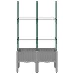Casa si Gradina - Gradinarit si plante - Plante si ghivece - Ghivece si suporturi - Jardiniera de gradina cu spalier, gri deschis 80x40x142,5 cm PP - Infinity.ro