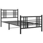 Casa si Gradina - Mobilier - Paturi si accesorii - Paturi - Cadru pat metalic cu tablii de cap/picioare, negru, 100x190 cm - Infinity.ro