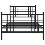 Casa si Gradina - Mobilier - Paturi si accesorii - Paturi - Cadru pat metalic cu tablii de cap/picioare, negru, 100x190 cm - Infinity.ro