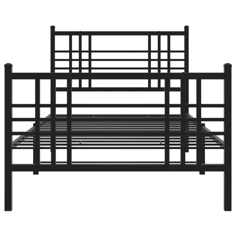Casa si Gradina - Mobilier - Paturi si accesorii - Paturi - Cadru pat metalic cu tablii de cap/picioare, negru, 100x190 cm - Infinity.ro