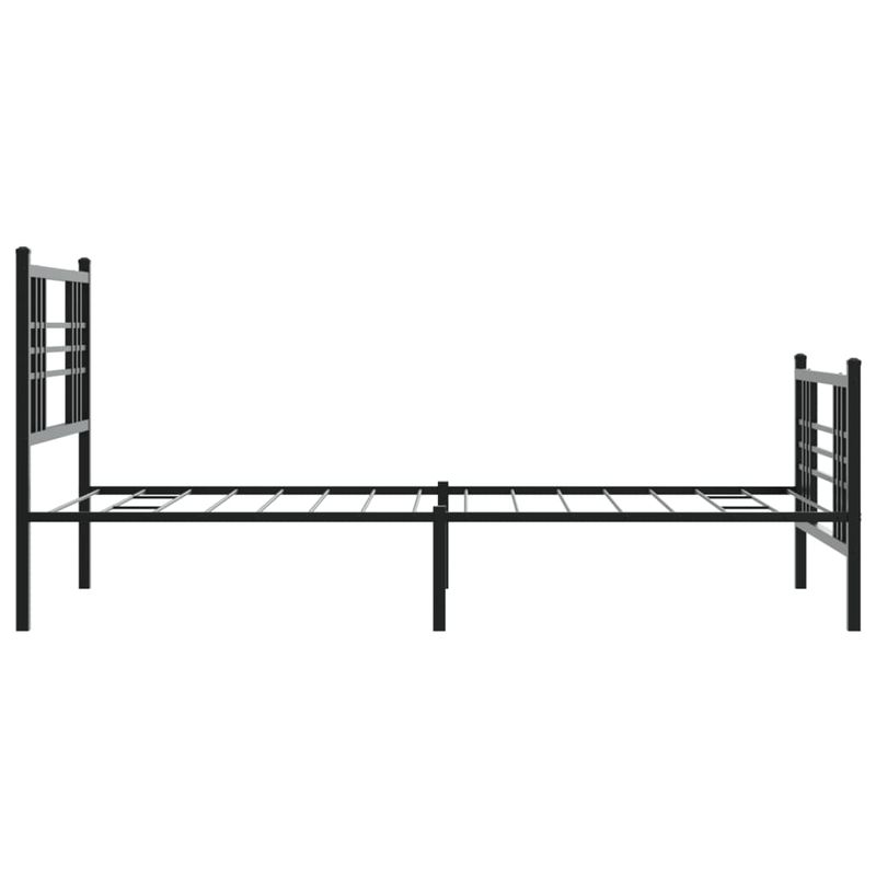 Casa si Gradina - Mobilier - Paturi si accesorii - Paturi - Cadru pat metalic cu tablii de cap/picioare, negru, 100x190 cm - Infinity.ro