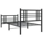 Casa si Gradina - Mobilier - Paturi si accesorii - Paturi - Cadru pat metalic cu tablii de cap/picioare, negru, 100x190 cm - Infinity.ro