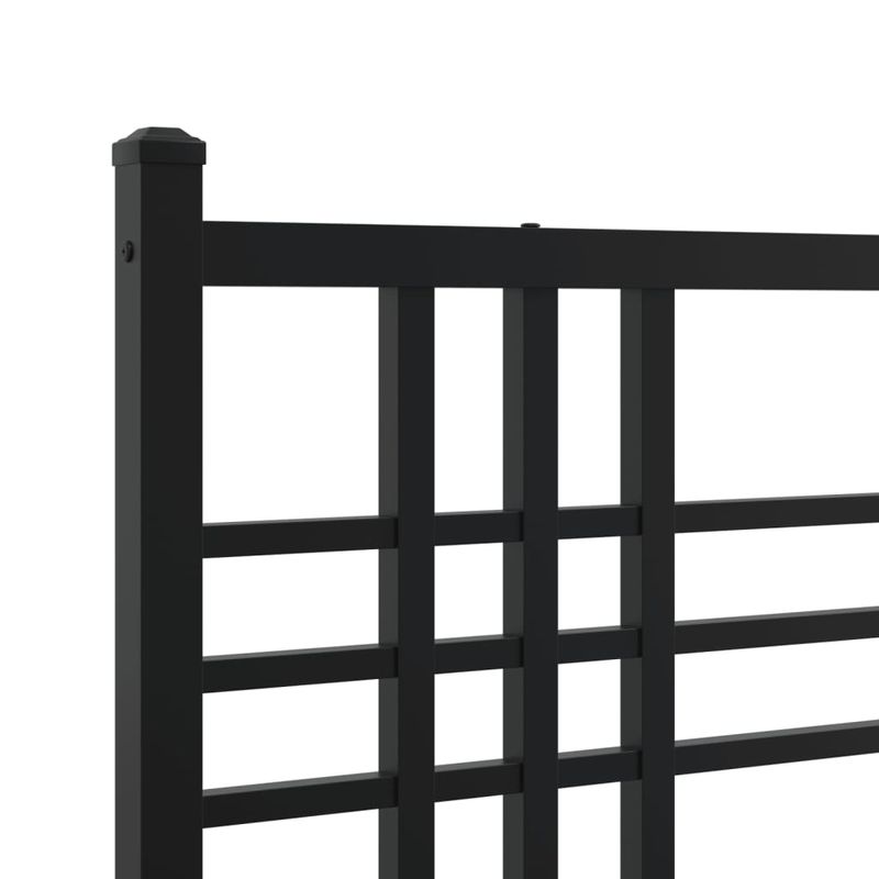 Casa si Gradina - Mobilier - Paturi si accesorii - Paturi - Cadru pat metalic cu tablii de cap/picioare, negru, 100x190 cm - Infinity.ro
