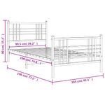 Casa si Gradina - Mobilier - Paturi si accesorii - Paturi - Cadru pat metalic cu tablii de cap/picioare, negru, 100x190 cm - Infinity.ro