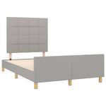 Casa si Gradina - Mobilier - Paturi si accesorii - Paturi - Cadru de pat cu tablie, gri deschis, 120x190cm, material textil - Infinity.ro
