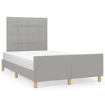 Casa si Gradina - Mobilier - Paturi si accesorii - Paturi - Cadru de pat cu tablie, gri deschis, 120x190cm, material textil - Infinity.ro
