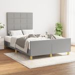 Casa si Gradina - Mobilier - Paturi si accesorii - Paturi - Cadru de pat cu tablie, gri deschis, 120x190cm, material textil - Infinity.ro