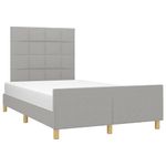 Casa si Gradina - Mobilier - Paturi si accesorii - Paturi - Cadru de pat cu tablie, gri deschis, 120x190cm, material textil - Infinity.ro