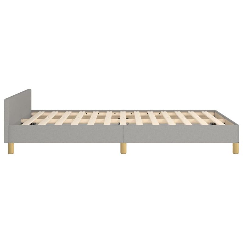 Casa si Gradina - Mobilier - Paturi si accesorii - Paturi - Cadru de pat cu tablie, gri deschis, 120x190cm, material textil - Infinity.ro
