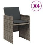 Casa si Gradina - Gradina si terasa - Mobilier exterior - Scaune si sezlonguri gradina - Scaune de gradina cu perne, 4 buc., gri, poliratan - Infinity.ro