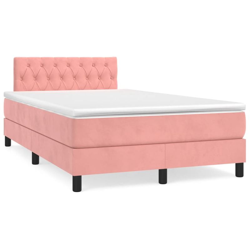 Casa si Gradina - Mobilier - Paturi si accesorii - Paturi - Pat box spring cu saltea, negru, 120x190 cm, catifea - Infinity.ro