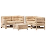 Casa si Gradina - Gradina si terasa - Mobilier exterior - Seturi mobila gradina - Set mobilier de gradina cu perne, 5 piese, lemn masiv de pin - Infinity.ro