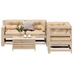 Casa si Gradina - Gradina si terasa - Mobilier exterior - Seturi mobila gradina - Set mobilier de gradina cu perne, 5 piese, lemn masiv de pin - Infinity.ro