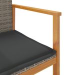Casa si Gradina - Gradina si terasa - Mobilier exterior - Scaune si sezlonguri gradina - Scaune de gradina cu perne, 2 buc., gri, poliratan/lemn - Infinity.ro