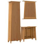 Casa si Gradina - Mobilier - Seturi de mobilier - Seturi baie - Set mobilier de baie, 3 piese, lemn masiv de pin, model dulap chiuvetă + dulap înalt + oglindă - Infinity.ro