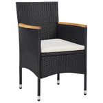 Casa si Gradina - Gradina si terasa - Mobilier exterior - Seturi mobila gradina - Set mobilier gradina, 5 piese, negru, poliratan/sticla tratata - Infinity.ro