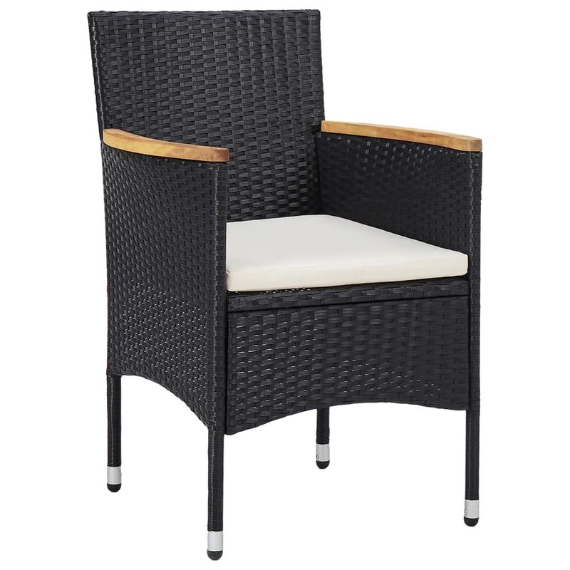 Casa si Gradina - Gradina si terasa - Mobilier exterior - Seturi mobila gradina - Set mobilier gradina, 5 piese, negru, poliratan/sticla tratata - Infinity.ro