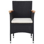 Casa si Gradina - Gradina si terasa - Mobilier exterior - Seturi mobila gradina - Set mobilier gradina, 5 piese, negru, poliratan/sticla tratata - Infinity.ro