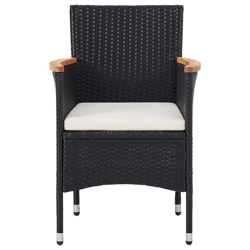 Casa si Gradina - Gradina si terasa - Mobilier exterior - Seturi mobila gradina - Set mobilier gradina, 5 piese, negru, poliratan/sticla tratata - Infinity.ro