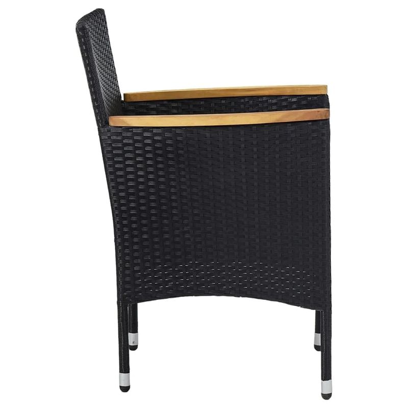 Casa si Gradina - Gradina si terasa - Mobilier exterior - Seturi mobila gradina - Set mobilier gradina, 5 piese, negru, poliratan/sticla tratata - Infinity.ro