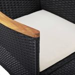 Casa si Gradina - Gradina si terasa - Mobilier exterior - Seturi mobila gradina - Set mobilier gradina, 5 piese, negru, poliratan/sticla tratata - Infinity.ro