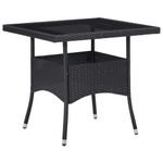 Casa si Gradina - Gradina si terasa - Mobilier exterior - Seturi mobila gradina - Set mobilier gradina, 5 piese, negru, poliratan/sticla tratata - Infinity.ro