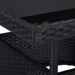 Casa si Gradina - Gradina si terasa - Mobilier exterior - Seturi mobila gradina - Set mobilier gradina, 5 piese, negru, poliratan/sticla tratata - Infinity.ro