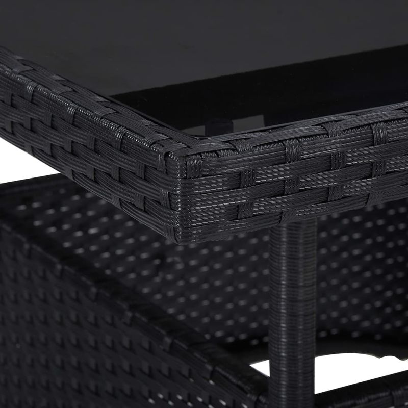 Casa si Gradina - Gradina si terasa - Mobilier exterior - Seturi mobila gradina - Set mobilier gradina, 5 piese, negru, poliratan/sticla tratata - Infinity.ro