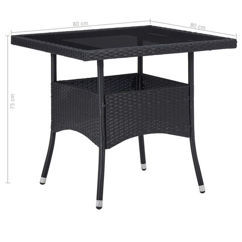 Casa si Gradina - Gradina si terasa - Mobilier exterior - Seturi mobila gradina - Set mobilier gradina, 5 piese, negru, poliratan/sticla tratata - Infinity.ro