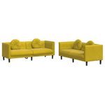 Casa si Gradina - Mobilier - Seturi de mobilier - Seturi living - Set de canapele cu perne, 2 piese, galben, catifea - Infinity.ro