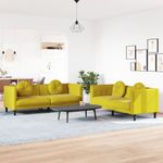 Casa si Gradina - Mobilier - Seturi de mobilier - Seturi living - Set de canapele cu perne, 2 piese, galben, catifea - Infinity.ro
