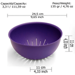 Casa si Gradina - Bucatarie si vesela - Vesela si tacamuri - Farfurii si boluri - Bol de tip Strecuratoare d24,5 cm*H11 cm SanaLiving - Violet - Infinity.ro