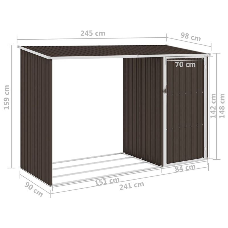 Casa si Gradina - Gradina si terasa - Casute de gradina - Sopron gradina lemne de foc maro 245x98x159 cm otel zincat - Infinity.ro