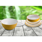 Casa si Gradina - Bucatarie si vesela - Vesela si tacamuri - Servicii de masa - Set vesela din plastic rezistent Sanaliving Pic-Nic Pack 14 buc Galben - Infinity.ro