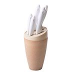 Casa si Gradina - Bucatarie si vesela - Organizare si depozitare bucatarie - Suporturi tacamuri si vase - Set suport cu 5 cutite Ecoliving ø 12,5 X h 34,5 cm -- taupe - Infinity.ro