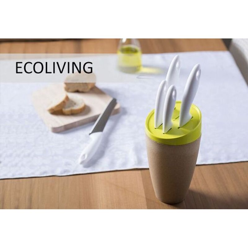 Casa si Gradina - Bucatarie si vesela - Organizare si depozitare bucatarie - Suporturi tacamuri si vase - Set suport cu 5 cutite Ecoliving ø 12,5 X h 34,5 cm - portocaliu - Infinity.ro