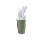 Casa si Gradina - Bucatarie si vesela - Organizare si depozitare bucatarie - Suporturi tacamuri si vase - Suport cu 5 cutite Eat Pop - verde salvie - Infinity.ro