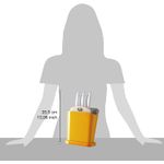 Casa si Gradina - Bucatarie si vesela - Organizare si depozitare bucatarie - Suporturi tacamuri si vase - Suport cu cutite si placa de lemn Trendy 23,5 x 14 x h 35,5 cm - galben - Infinity.ro