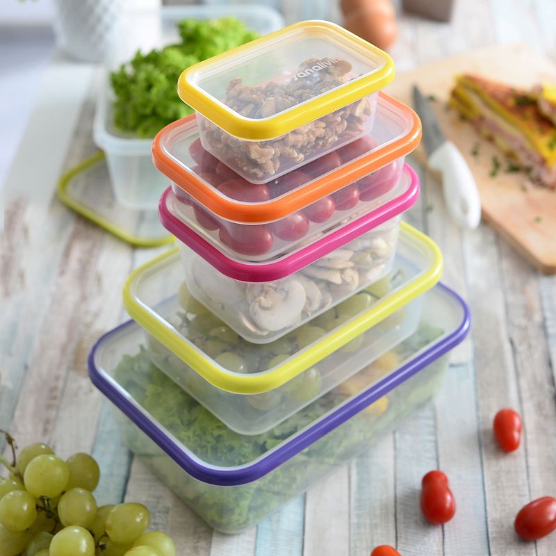 Casa si Gradina - Bucatarie si vesela - Organizare si depozitare bucatarie - Cutii alimentare - Cutie de Conservare alimente Sanaliving 24x16,5x8 cm. 2L capac verde mar - Infinity.ro