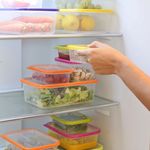 Casa si Gradina - Bucatarie si vesela - Organizare si depozitare bucatarie - Cutii alimentare - Cutie de conservare alimente 15x11x7,5 cm 0,5L capac verde lime - Infinity.ro