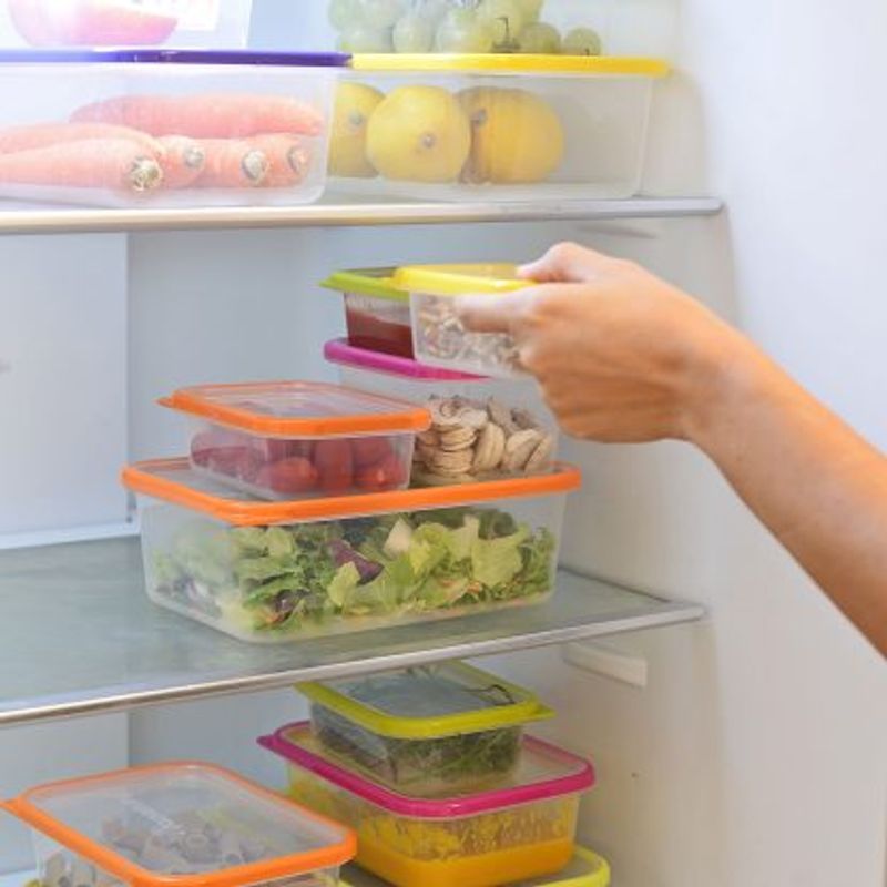 Casa si Gradina - Bucatarie si vesela - Organizare si depozitare bucatarie - Cutii alimentare - Cutie de conservare alimente 15x11x7,5 cm 0,5L capac verde mar - Infinity.ro