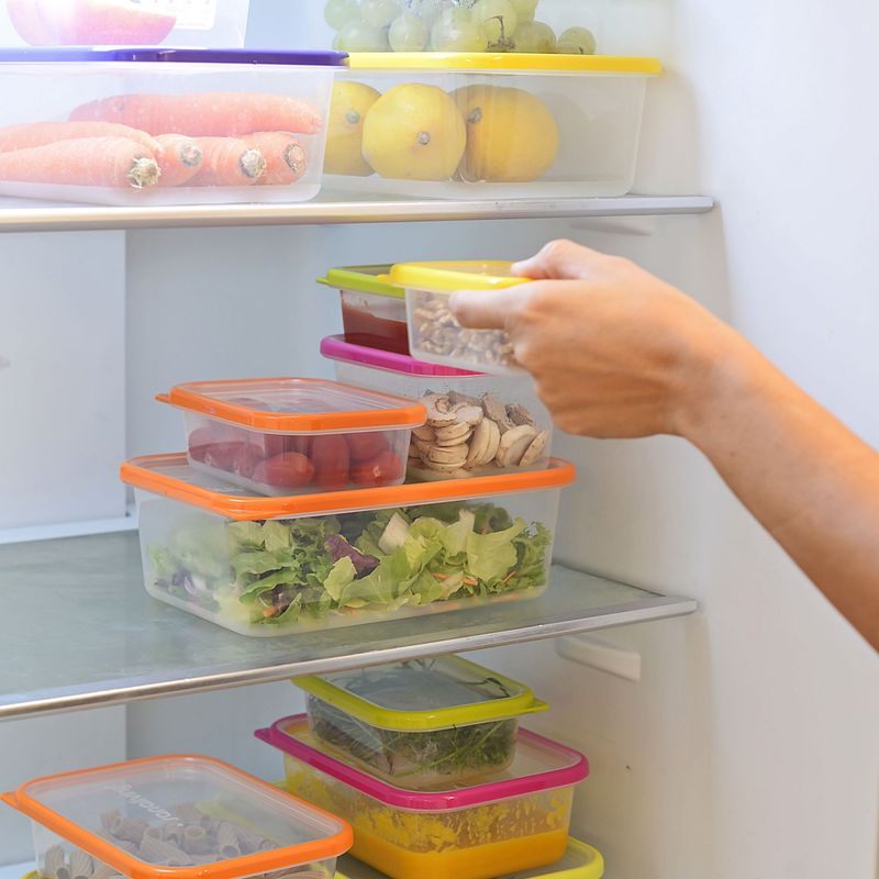 Casa si Gradina - Bucatarie si vesela - Organizare si depozitare bucatarie - Cutii alimentare - Cutie de Conservare alimente Sanaliving 15x11x5 cm. 0,4L capac verde mar - Infinity.ro