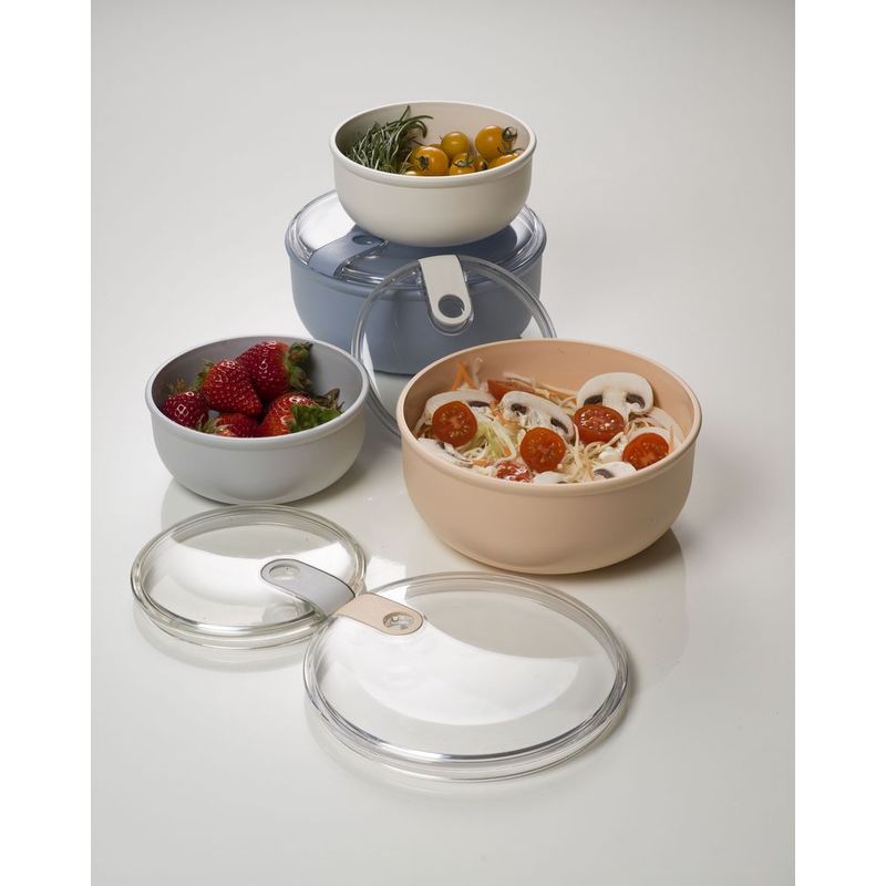 Casa si Gradina - Bucatarie si vesela - Organizare si depozitare bucatarie - Cutii alimentare - Cutie alimentara rotunda mare Pull Box 20,5x20,5x10 cm.1,8 lt powder pink - Infinity.ro