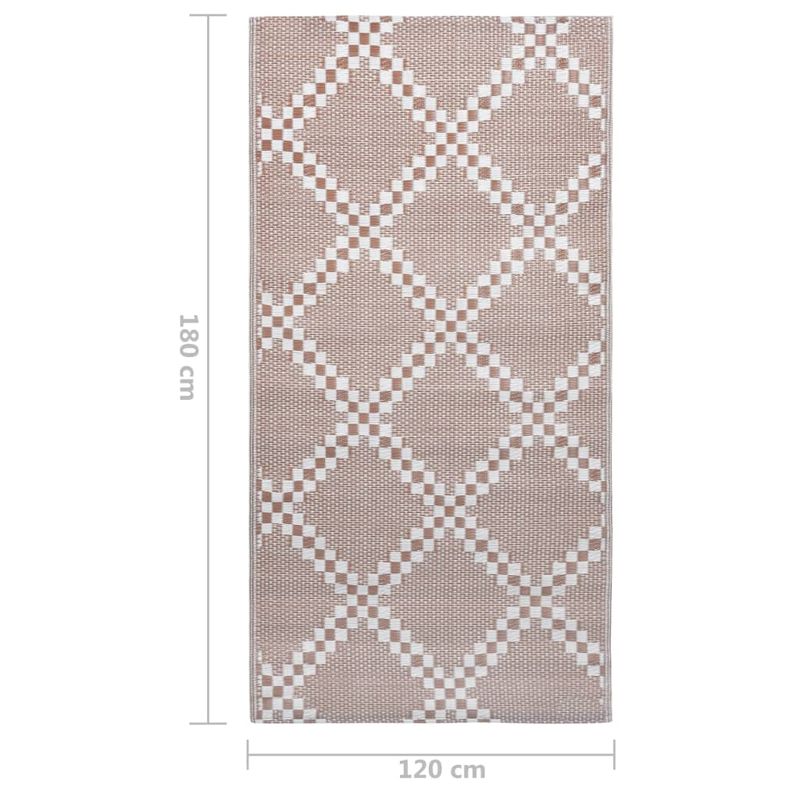Casa si Gradina - Textile si covoare - Covoare - Covoare casa - Covor de exterior, maro și alb, 120x180 cm, PP - Infinity.ro