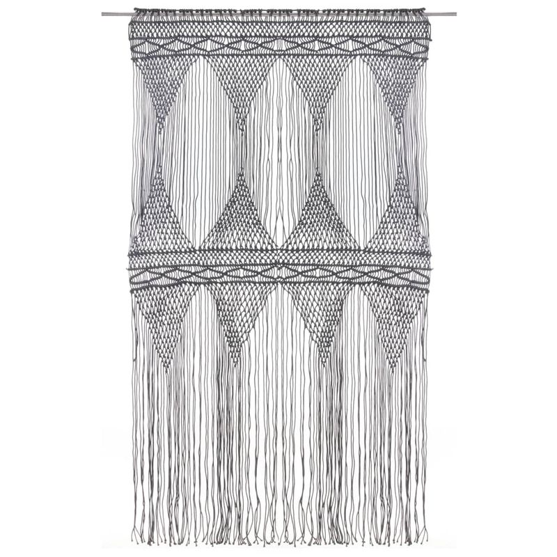 Casa si Gradina - Textile si covoare - Perdele si draperii - Perdele - Perdea macrame, antracit, 140 x 240 cm, bumbac - Infinity.ro