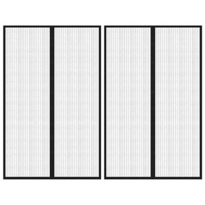 Perdea de usa anti-insecte cu magnet, 2 buc., negru, 220x130 cm