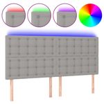 Casa si Gradina - Mobilier - Paturi si accesorii - Accesorii paturi - Tablie de pat cu LED, gri deschis, 180x5x118/128 cm, textil - Infinity.ro